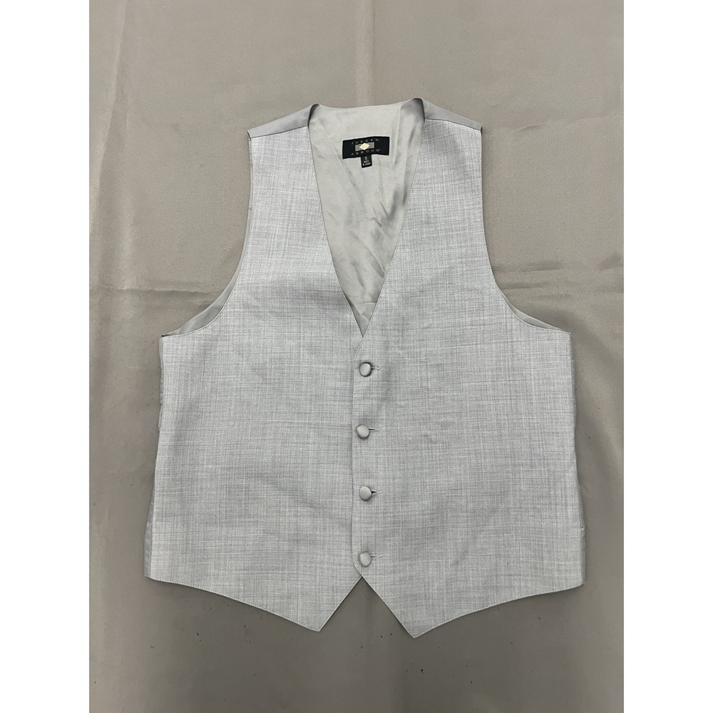 Joseph Abboud Men's 100% Wool Vest - Small - Silver Gray Button Front